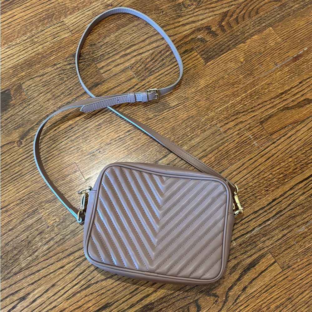Quince leather quilted crossbody